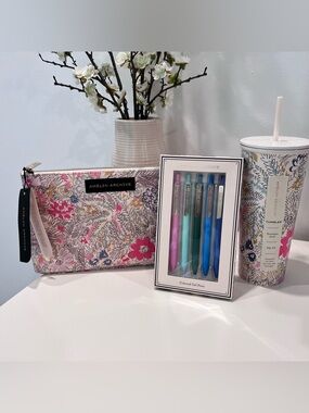 NWT Amélin Archive Floral Gift Bundle Pens Tumbler Pouch